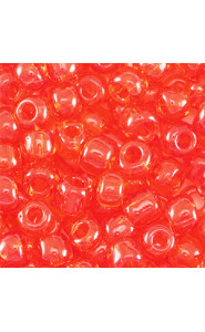 Glass seed beads 6/0 (4mm) Transparent red